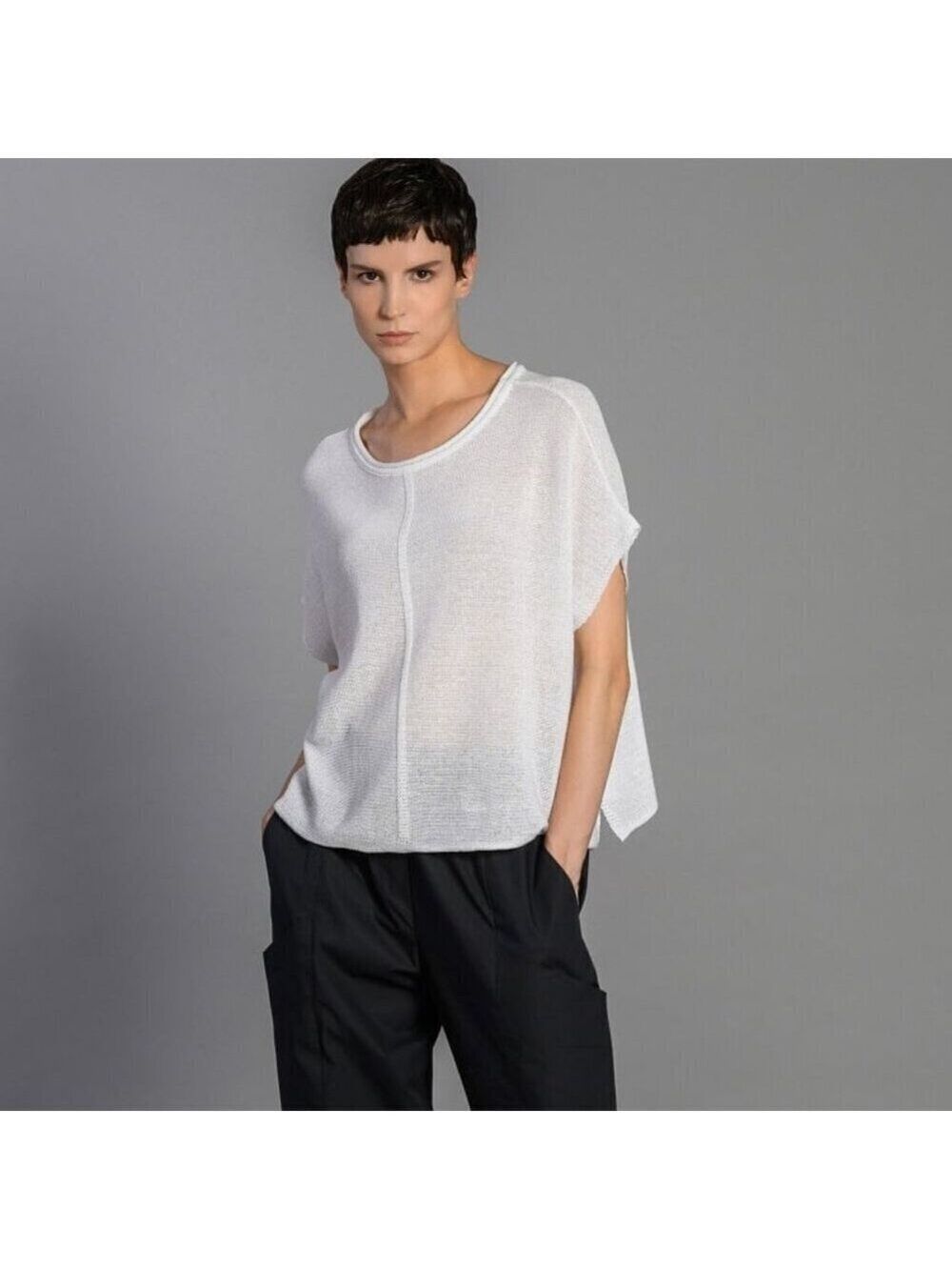 NWT Lotus Eaters Round Neck Knitted Top White S